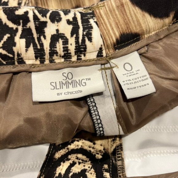 Chico's So Slimming Black, Brown & Ivory Crop Pants Size S/4 - Picture 8 of 8